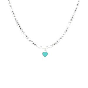 David Yurman Silver Necklace with Turquoise Heart Pendant